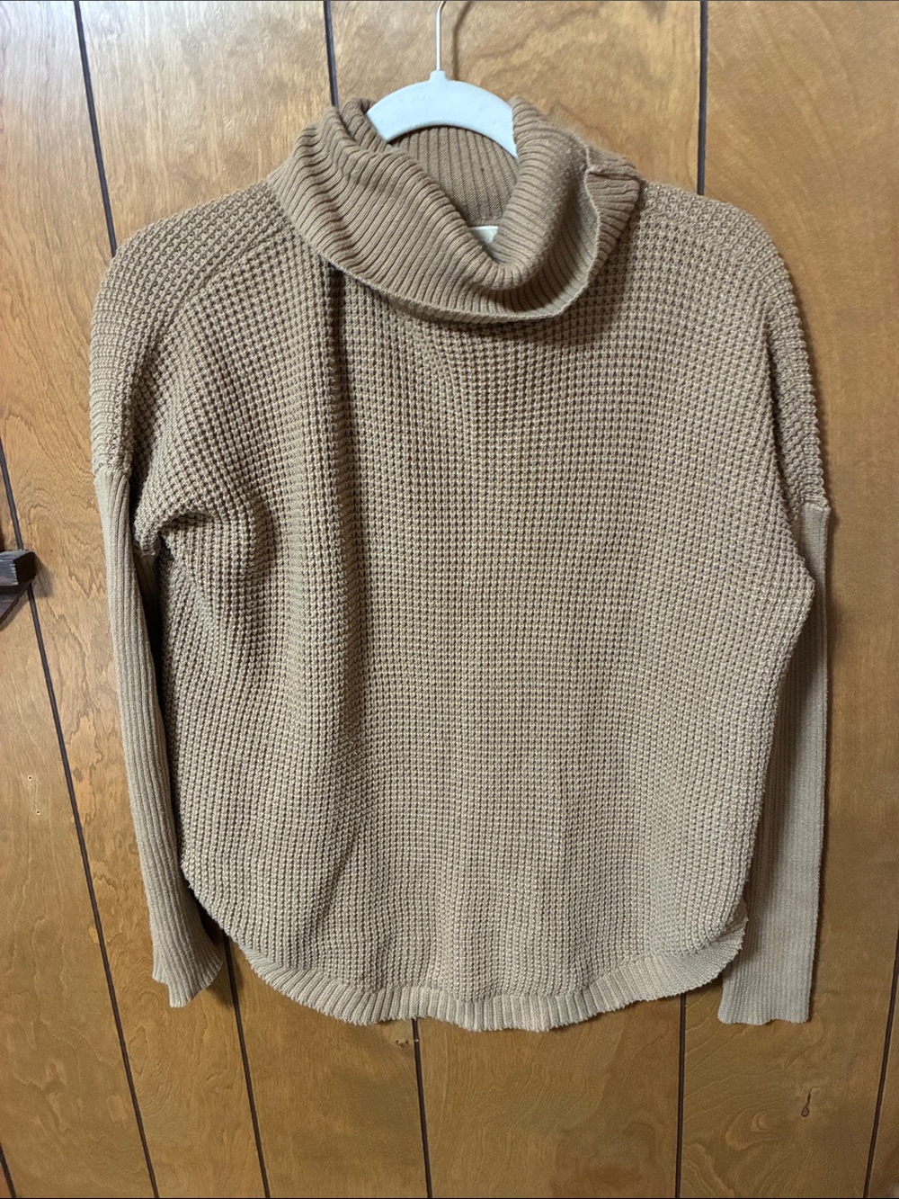 MICHAEL Michael Kors Camel Waffle Knit Turtleneck Sweater